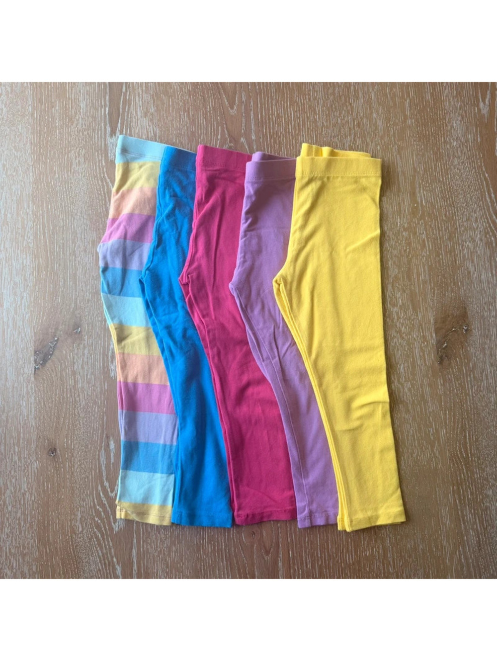 Next Girls 5 Pack Leggings Size 4-5 Years Rainbow Color Cotton Bundle
